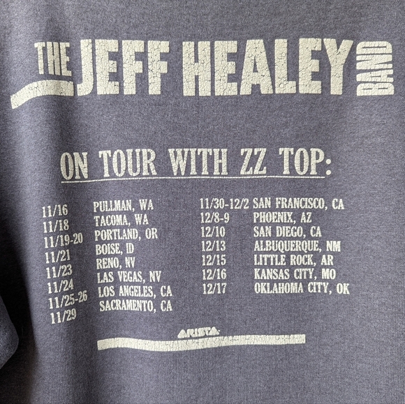 VTG 90s The Jeff Healey Band Hell Top Pay Tour with ZZ Top Sweatshirt XL - Picture 8 of 9
